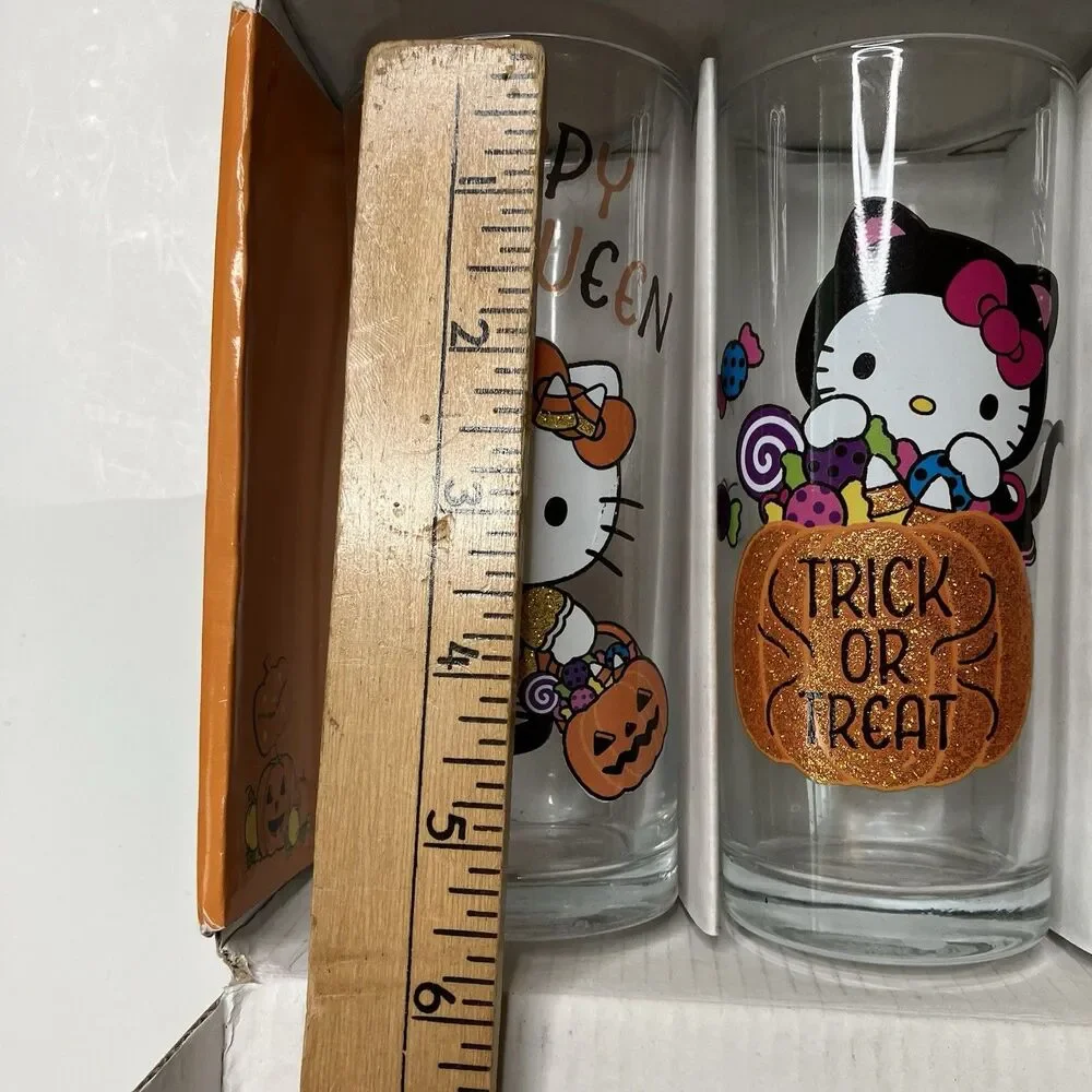 Sanrio Hello Kitty Halloween Glassware Set Of 4 Limited Edition 10 oz Glasses